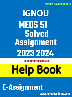 IGNOU MEDS 51 Solved Assignment 2023 2024
